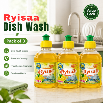 Ryisaa Lemon Extract Dishwashing Liquid - Pack of 3