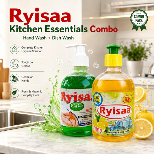 Ryisaa Combo - Liquid Hand Wash & Dish Wash - Pack of 2