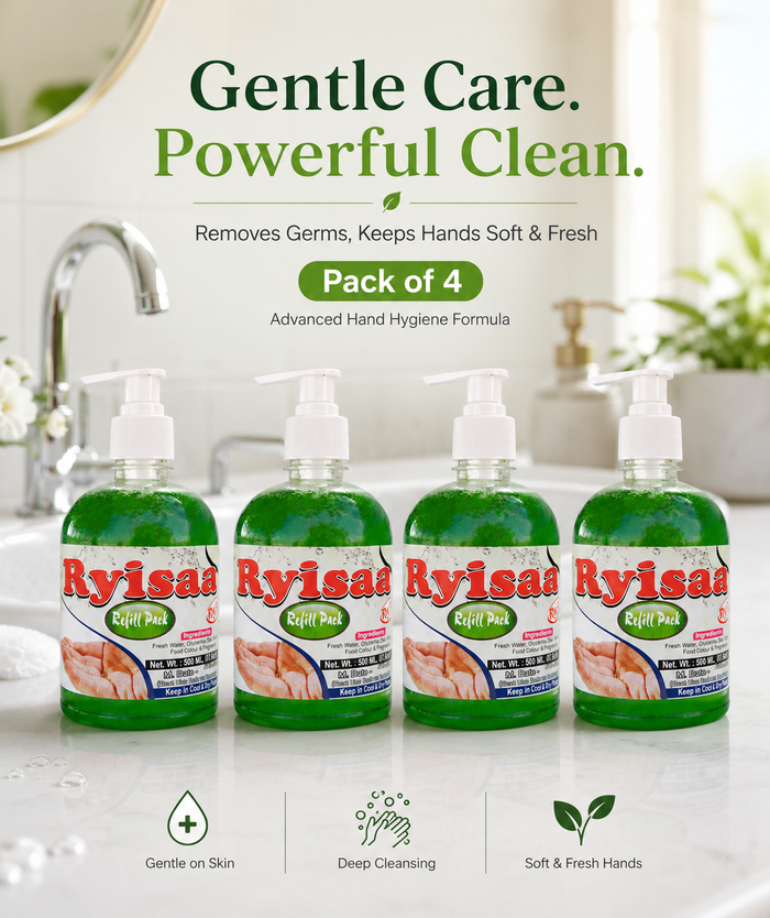 Ryisaa Glycerin Liquid Hand Wash Refill - Pack of 4