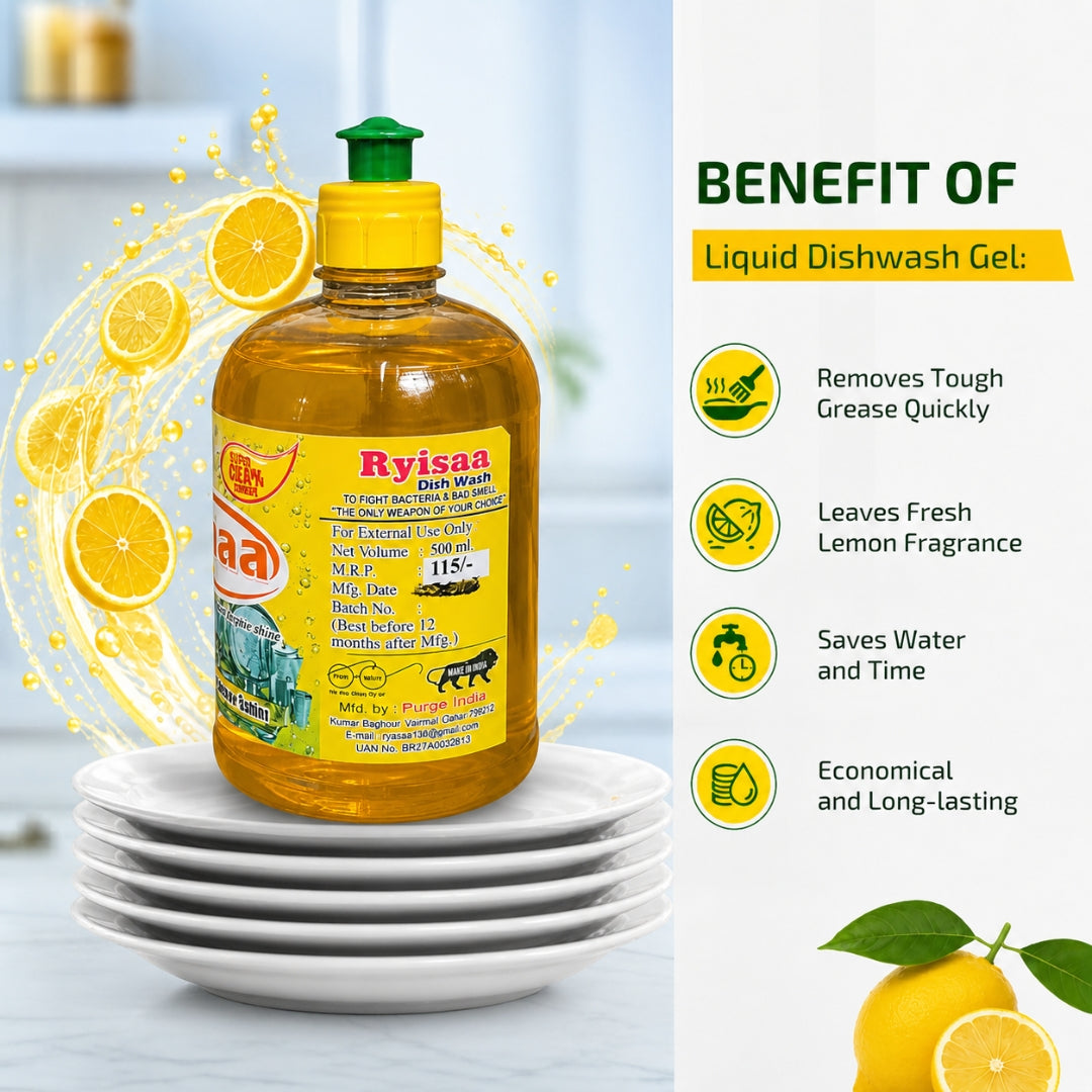 Ryisaa Combo - Liquid Hand Wash & Dish Wash - Pack of 2