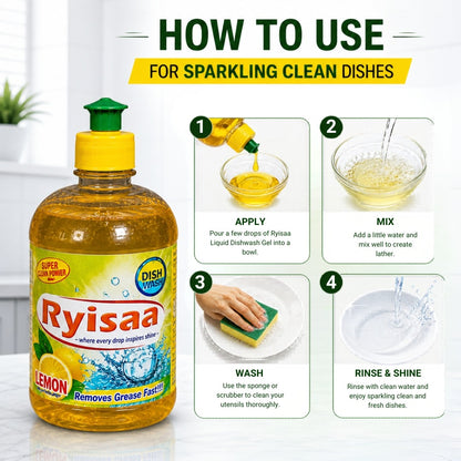 Ryisaa Lemon Extract Dishwashing Liquid - Pack of 3