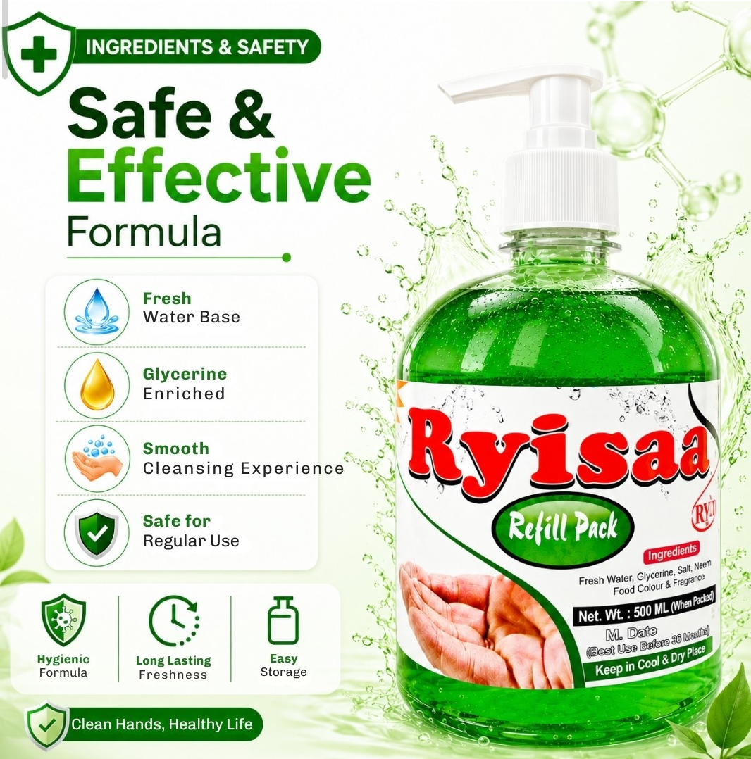 Ryisaa Combo - Liquid Hand Wash & Dish Wash - Pack of 2